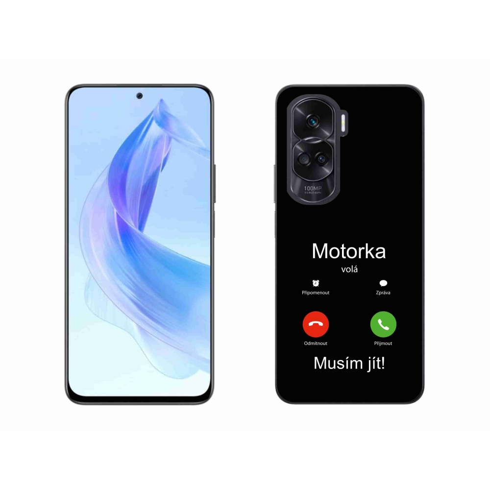 Gelový kryt mmCase na Honor 90 Lite - motorka volá černé pozadí