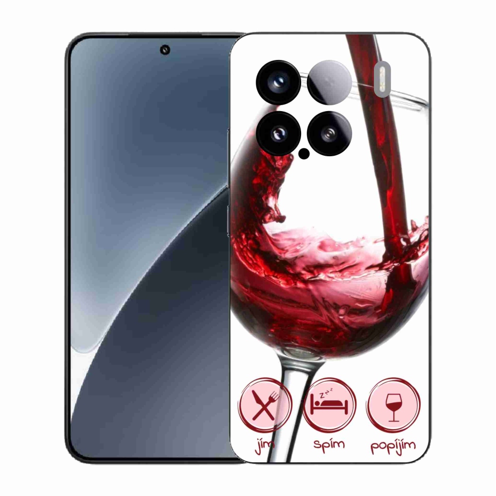 Gelový kryt mmCase na Xiaomi 15 - sklenička vína červené