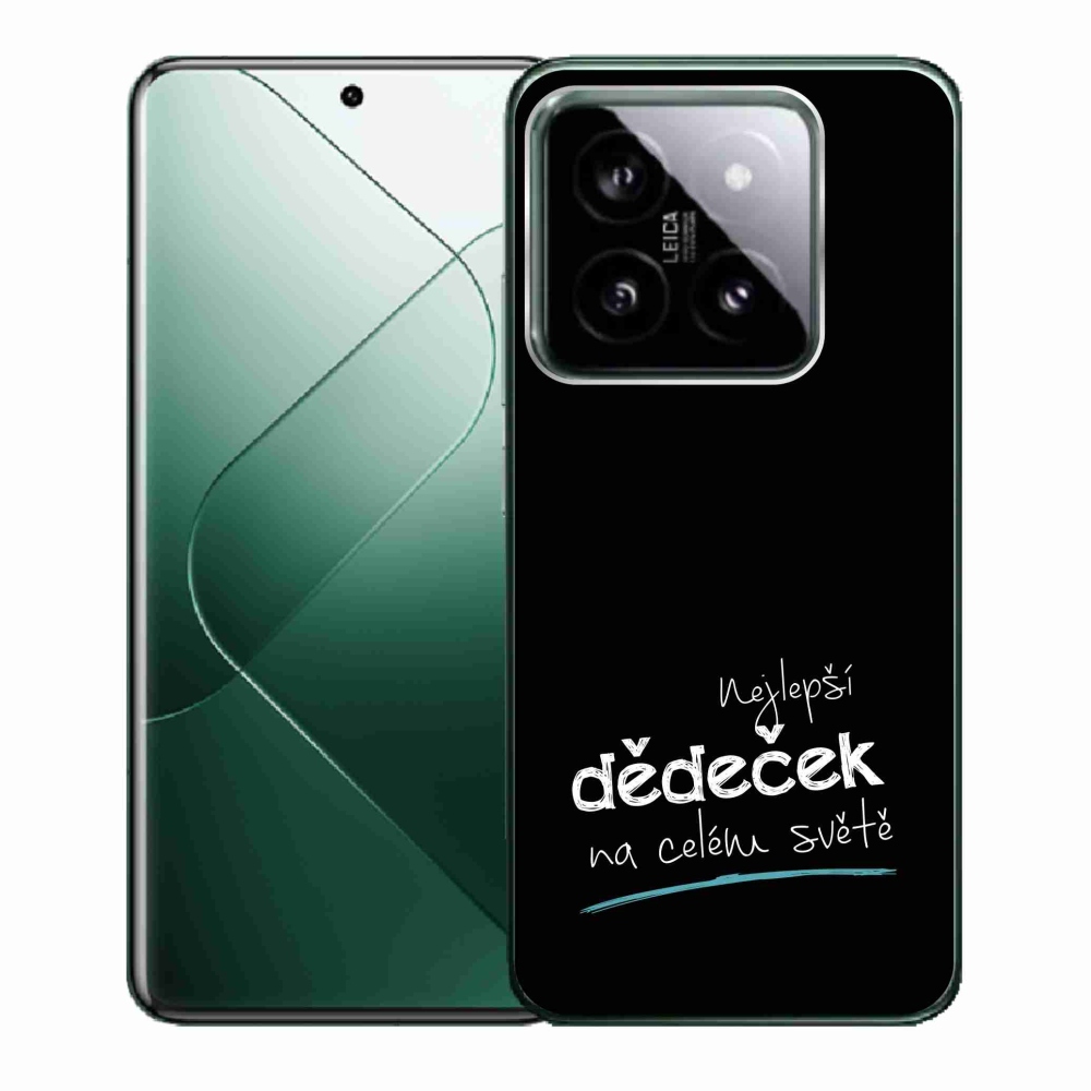 Gelový kryt mmCase na Xiaomi 14 - nejlepší dědeček 3 černé pozadí