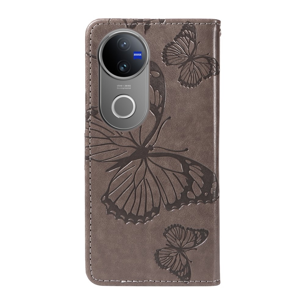 Big Butterfly knížkové pouzdro na Vivo V50 5G - šedé