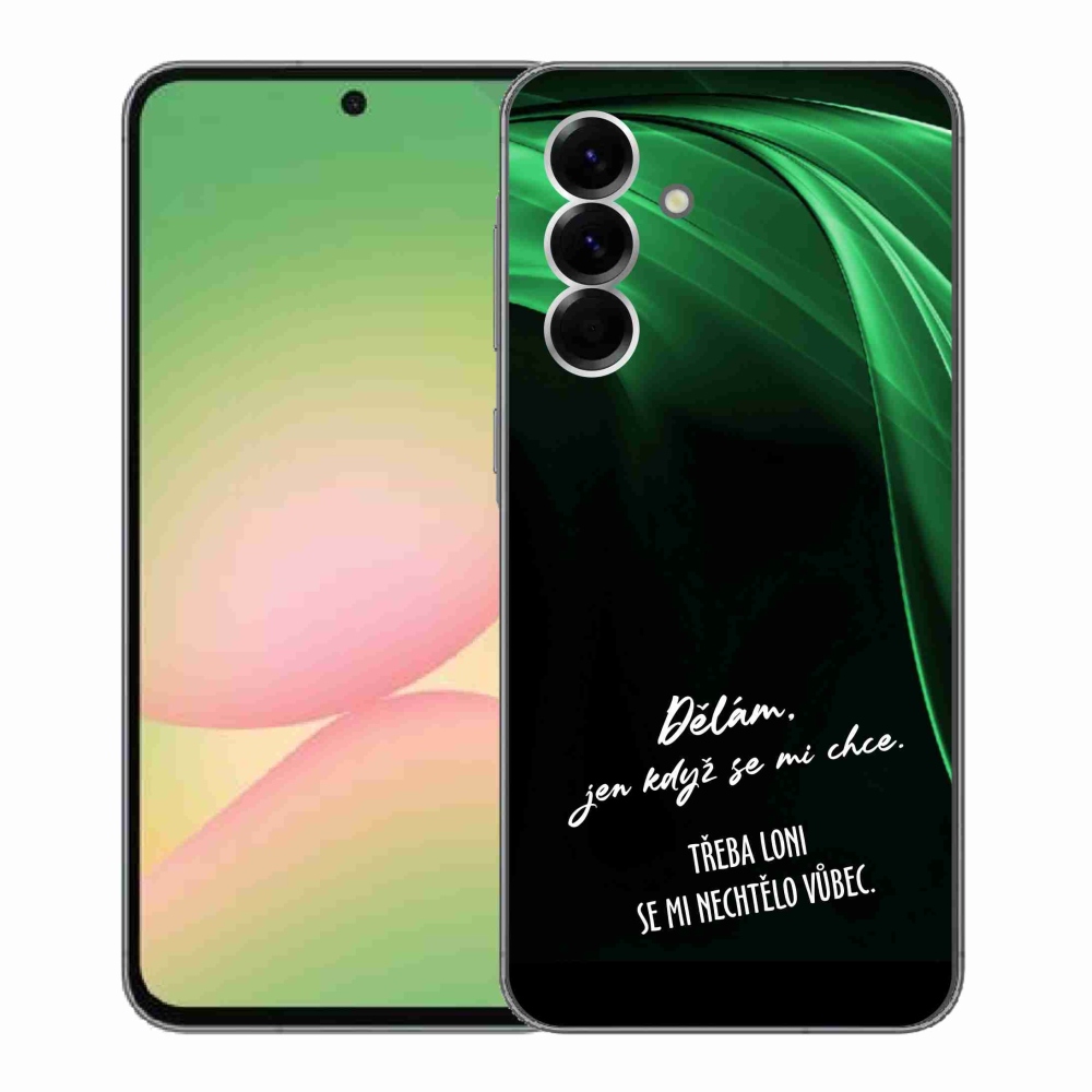 Gelový kryt mmCase na Samsung Galaxy A56 5G - vtipný text 12 černé pozadí
