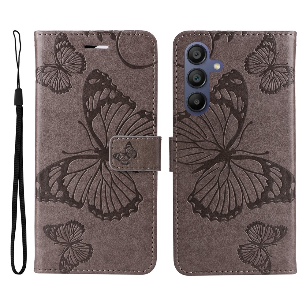 Big Butterfly knížkové pouzdro na Samsung Galaxy A16 4G/5G/A26 5G - šedé