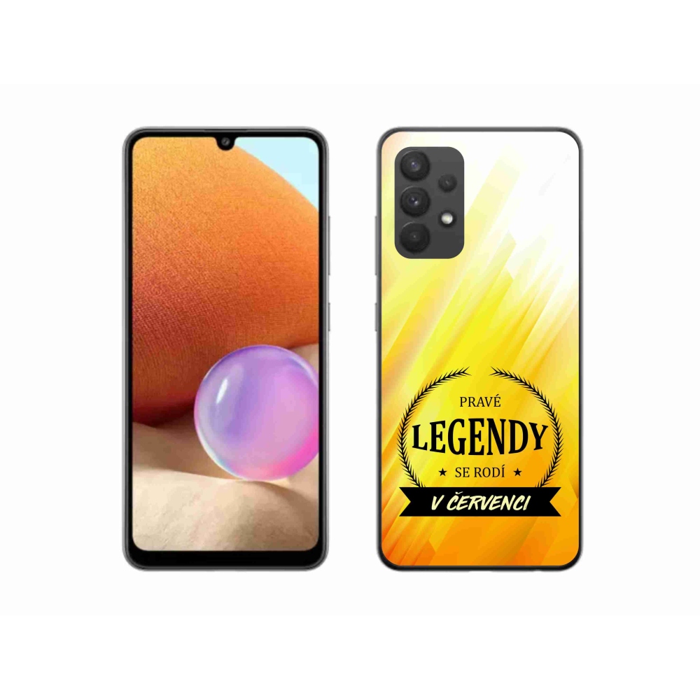 Gelový kryt mmCase na Samsung Galaxy A32 4G - legendy v červenci žluté pozadí