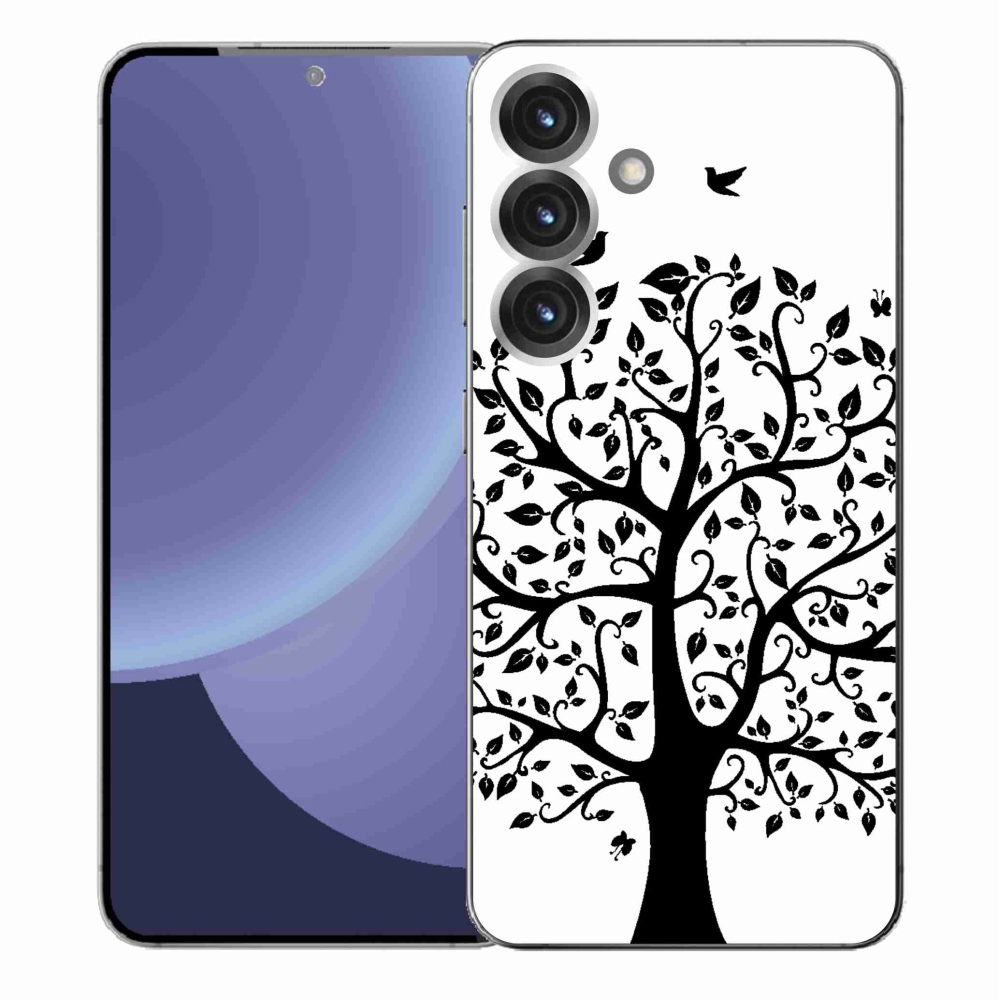Gelový kryt mmCase na Samsung Galaxy S25+ - černobílý strom