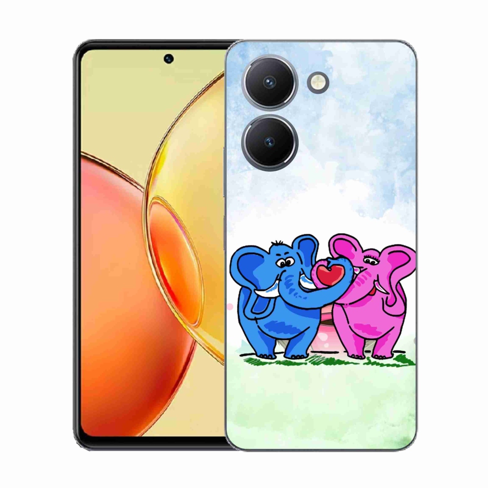 Gelový kryt mmCase na Vivo Y36 - zamilovaní sloni