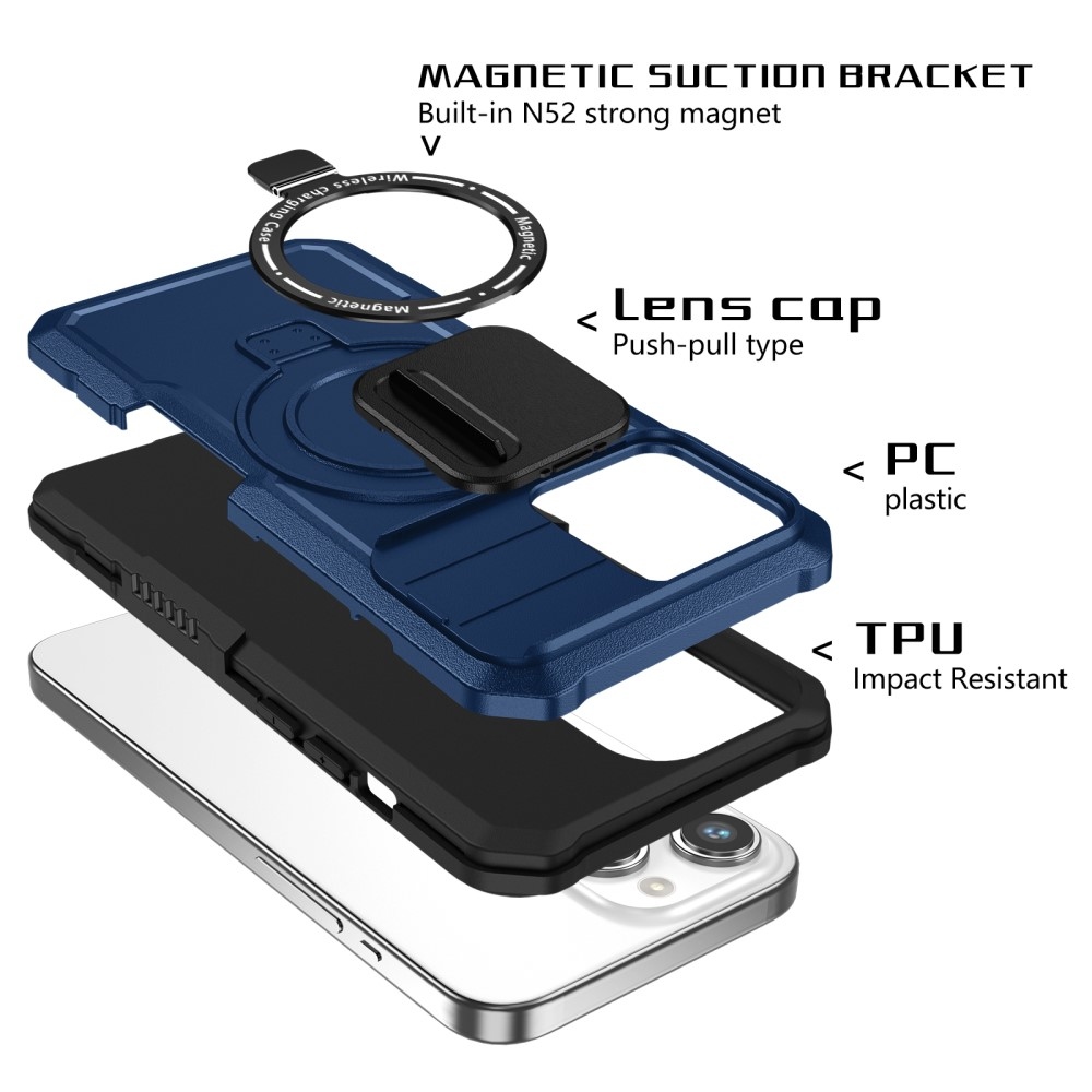 Military odolný kryt s MagSafe na iPhone 14 Pro Max - tmavěmodrý
