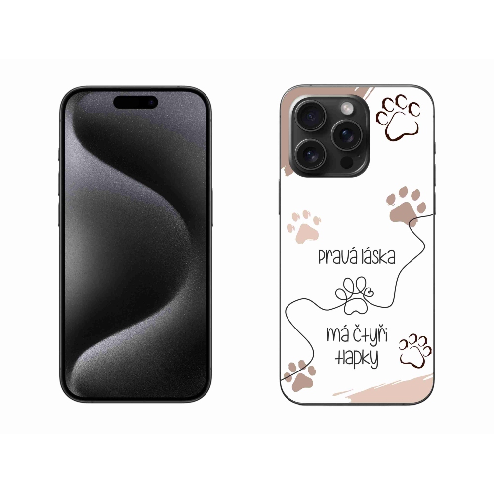 Gelový kryt mmCase na iPhone 15 Pro Max - psí motiv 1 bílé pozadí