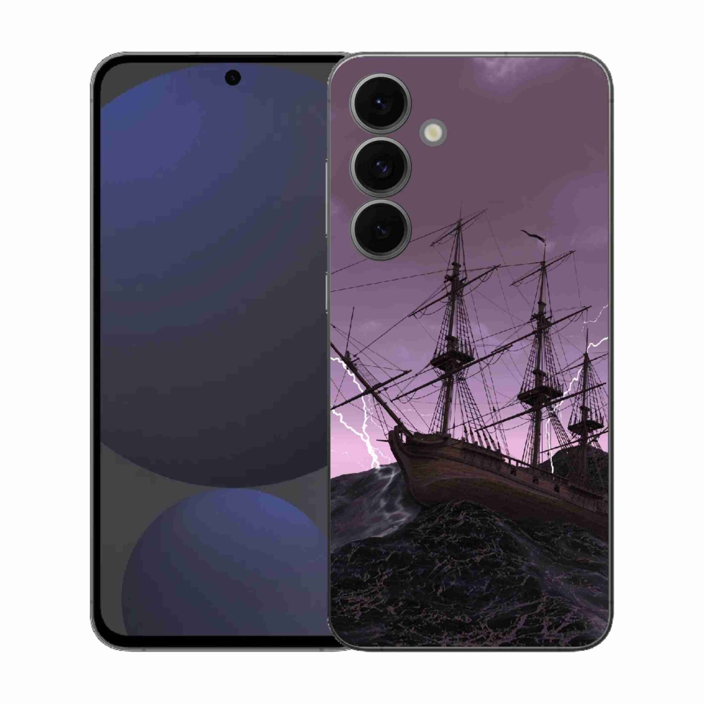 Gelový kryt mmCase na Samsung Galaxy S25 FE - loď v bouři