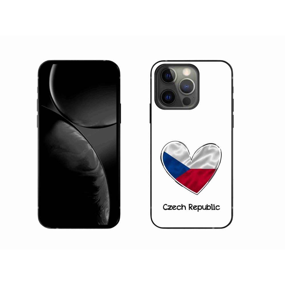 Gelový kryt mmCase na iPhone 13 Pro 6.1 - vlajka srdce bílé pozadí