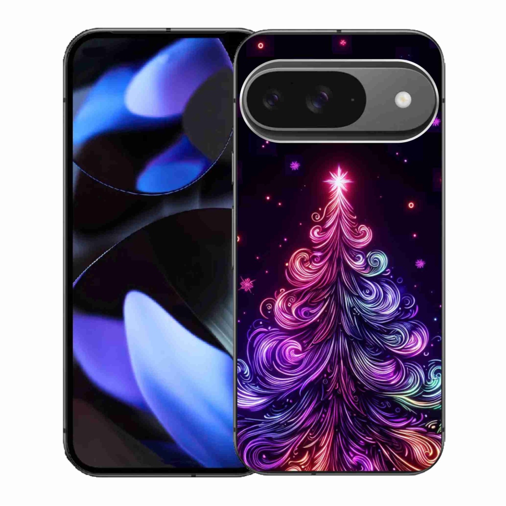 Gelový kryt mmCase na Google Pixel 9/9 Pro - neonový vánoční stromek 1