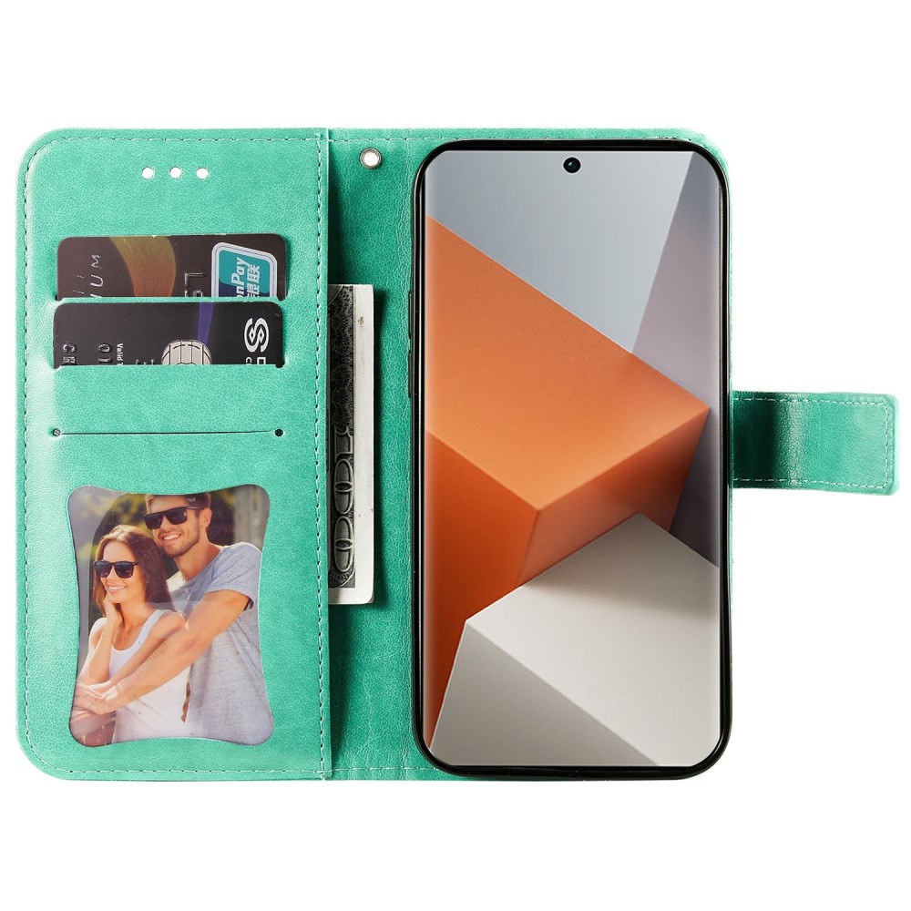 Mandala knížkové pouzdro na Xiaomi Redmi Note 13 Pro+ 5G - modrozelené