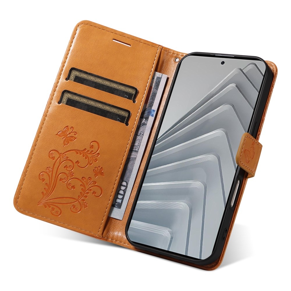 Big Butterfly knížkové pouzdro na Xiaomi Redmi Note 14 - žluté