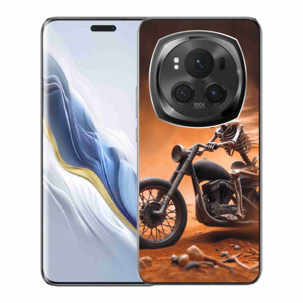 Gelový kryt mmCase na Honor Magic 6 Pro 5G - kostra na motorce