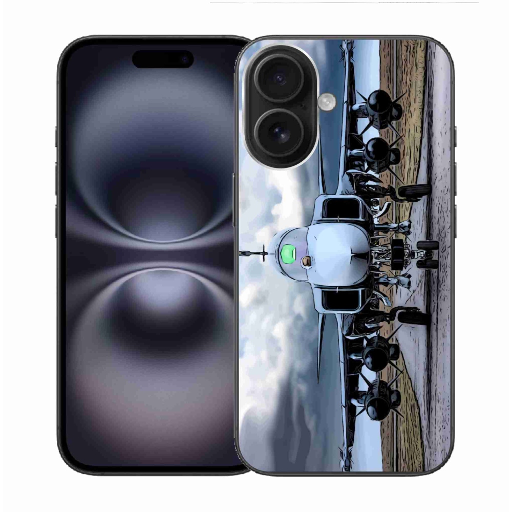 Gelový kryt mmCase na iPhone 16 - vojenské letadlo