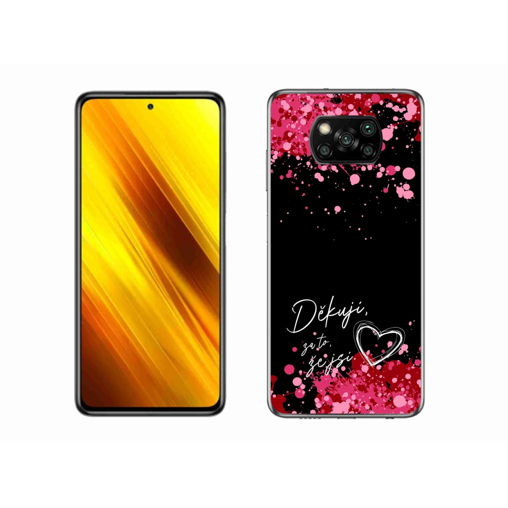 Gelový kryt mmCase na Xiaomi Poco X3 Pro - zamilovaný text 2 černé pozadí