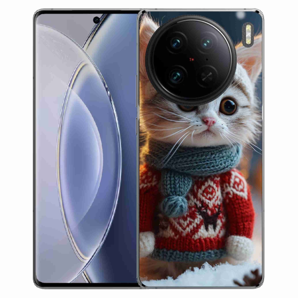 Gelový kryt mmCase na Vivo X90 Pro - kotě ve svetru