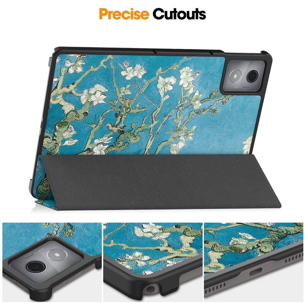 Patte chytré zavírací pouzdro na Lenovo Tab K11 Plus - bílé květy