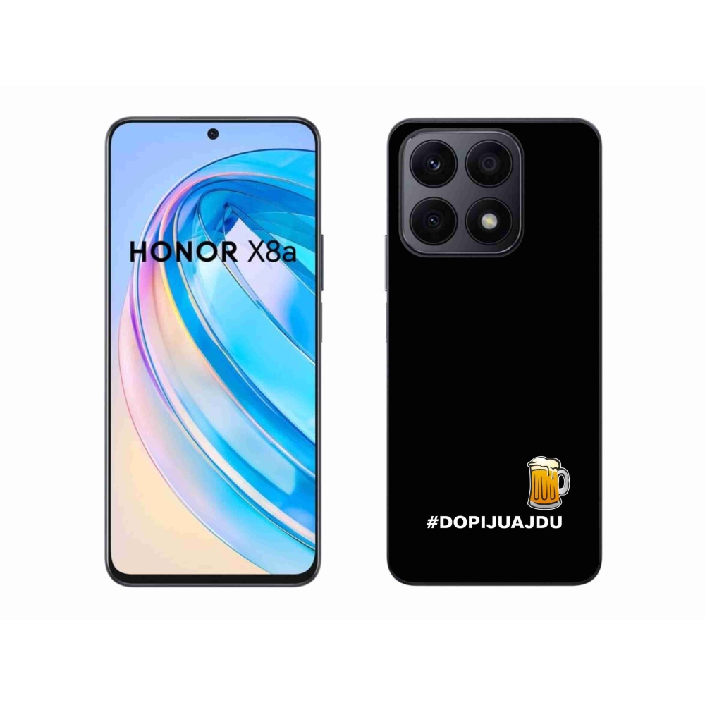 Gelový kryt mmCase na Honor X8a - pivní motiv 1 černé pozadí