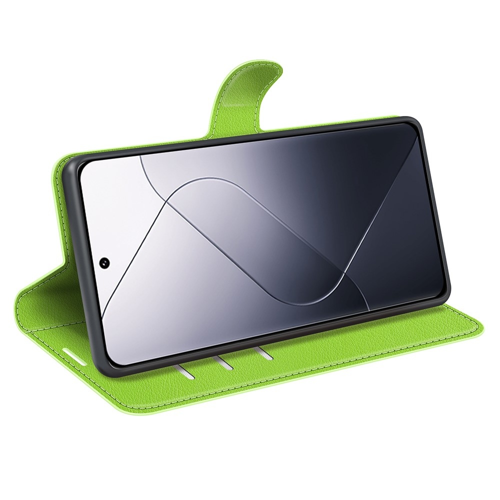 Litchi knížkové pouzdro na Xiaomi 14 - zelené