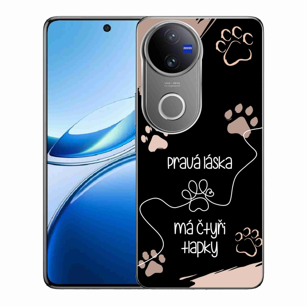Gelový kryt mmCase na Vivo V50 5G - psí motiv 1 černé pozadí