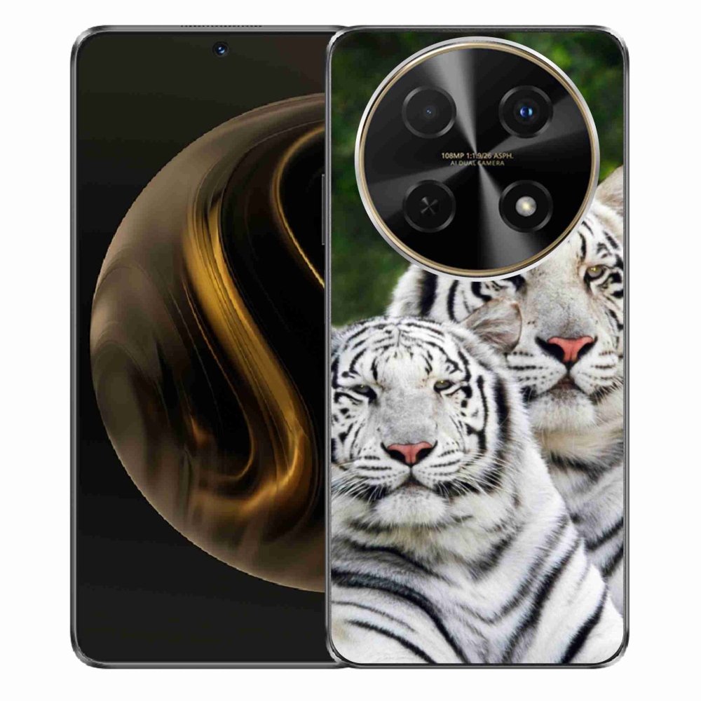 Gelový obal mmCase na Huawei Nova 12i - bílí tygři
