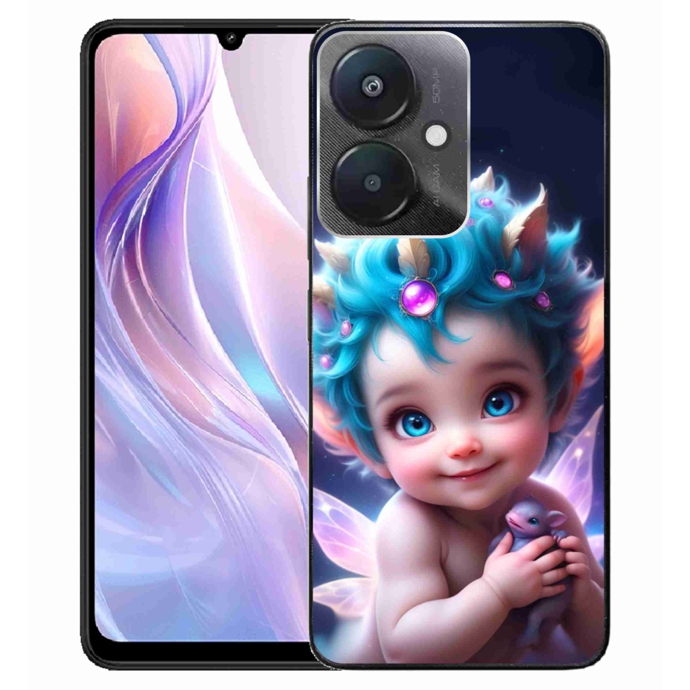 Gelový kryt mmCase na Xiaomi Redmi 13C 5G - dítě s motýlími křídly