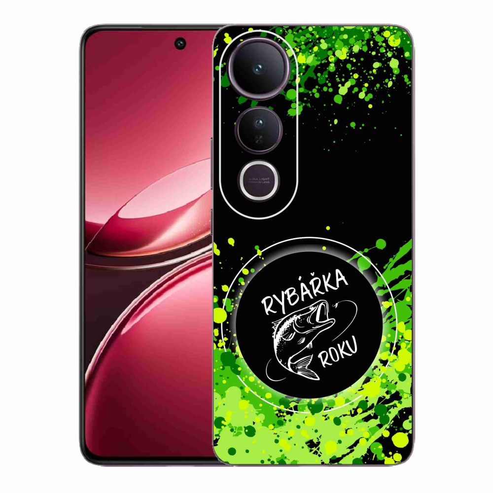 Gelový kryt mmCase na Vivo V50 Lite 4G/5G - rybářka roku černé pozadí