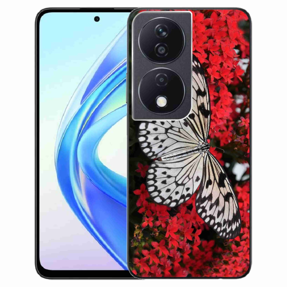 Gelový kryt mmCase na Honor X7b/Honor 90 Smart - černobílý motýl 1