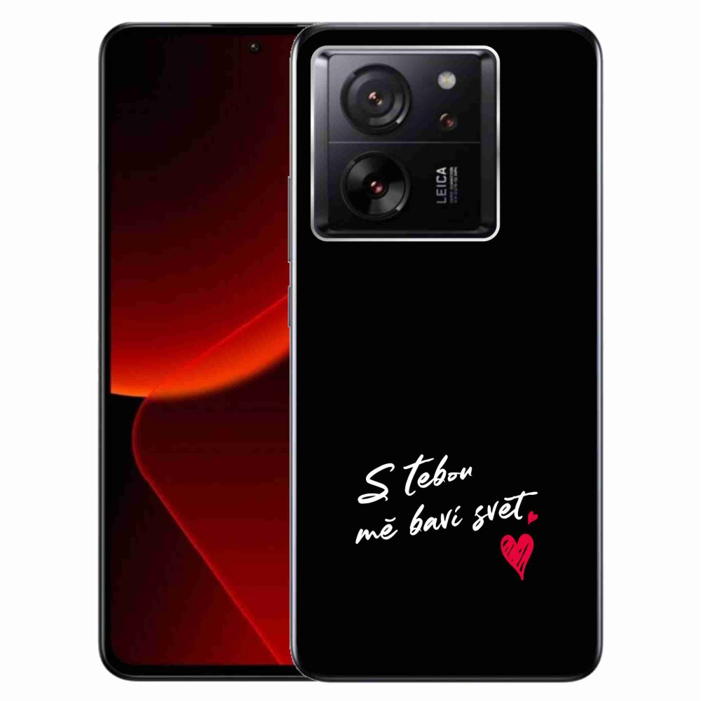 Gelový kryt mmCase na Xiaomi 13T/13T Pro - zamilovaný text 1 černé pozadí