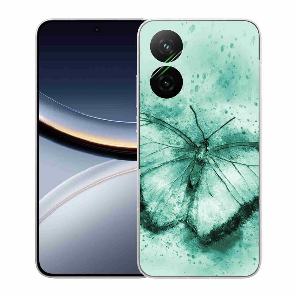Gelový kryt mmCase na Xiaomi Poco F7 5G - zelený motýl