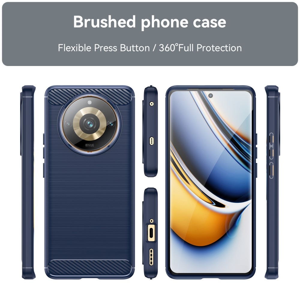 Carbon odolný gelový obal na Realme 11 Pro 5G/11 Pro+ 5G - modrý