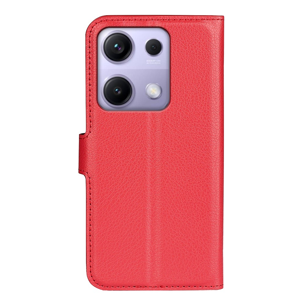 Litchi knížkové pouzdro na Xiaomi Redmi Note 14S - červené