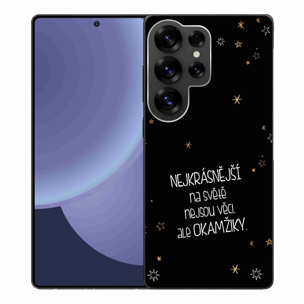 Gelový kryt mmCase na Samsung Galaxy S25 Ultra - citát 4 černé pozadí