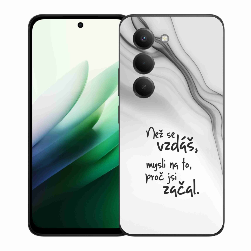 Gelový kryt mmCase na Xiaomi Redmi 15 5G - citát 2 bílé pozadí