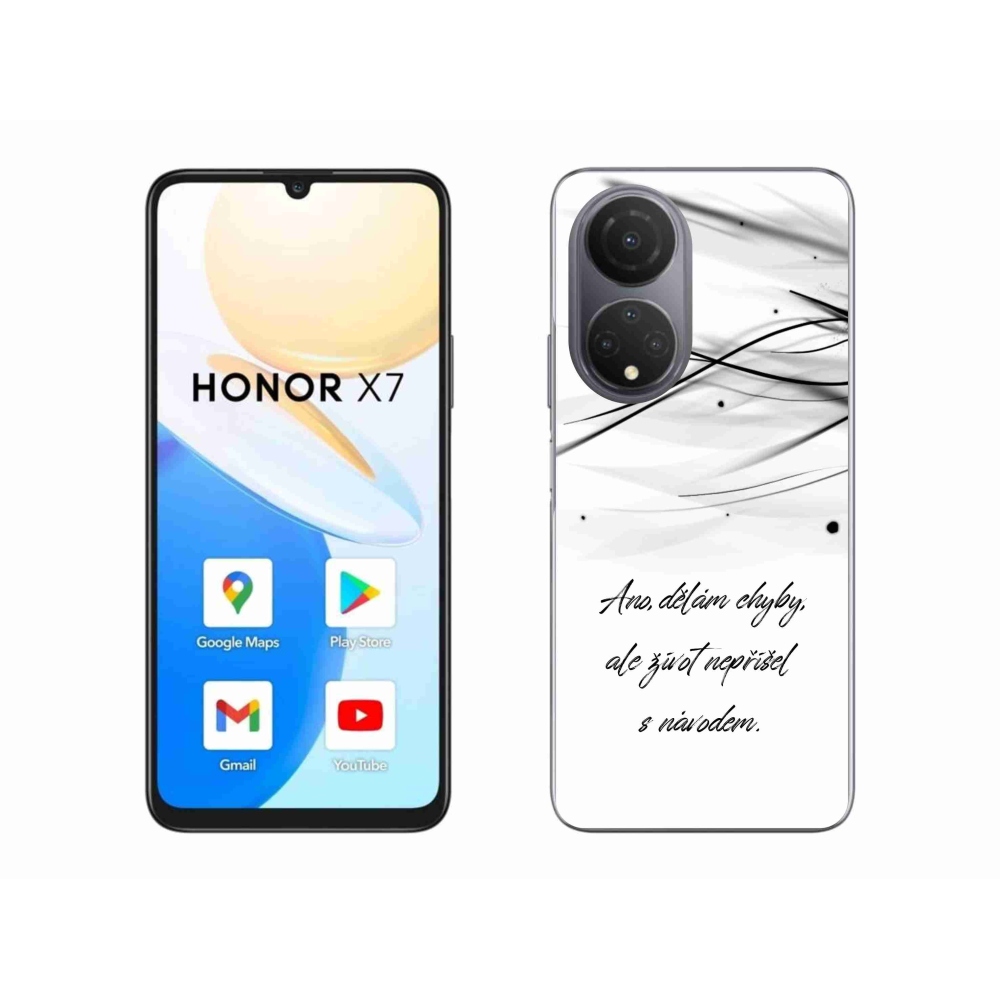 Gelový kryt mmCase na Honor X7 - citát bílé pozadí