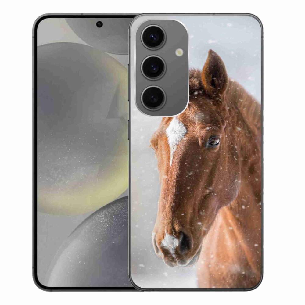 Gelový kryt mmCase na Samsung Galaxy S24+ - hnědý kůň 2