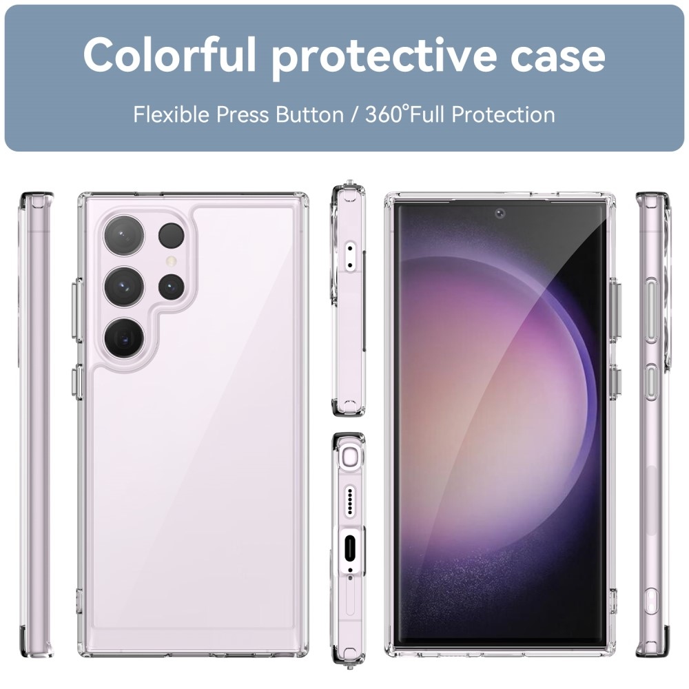 Gelový obal s pevnými zády na Samsung Galaxy S24 Ultra - průhledný