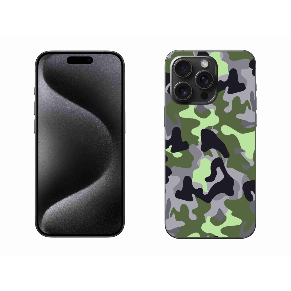 Gelový kryt mmCase na iPhone 15 Pro Max - maskáčový vzor 7