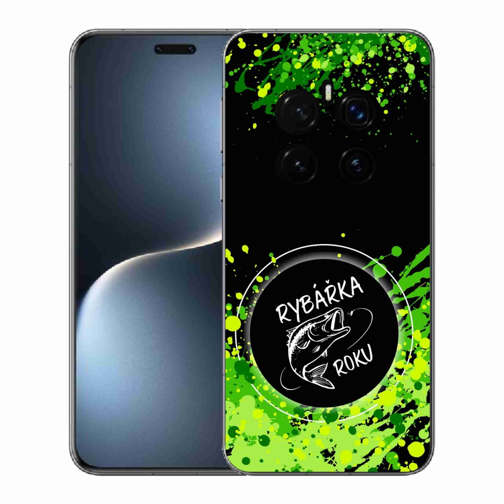 Gelový kryt mmCase na Honor Magic 7 Pro 5G - rybářka roku černé pozadí