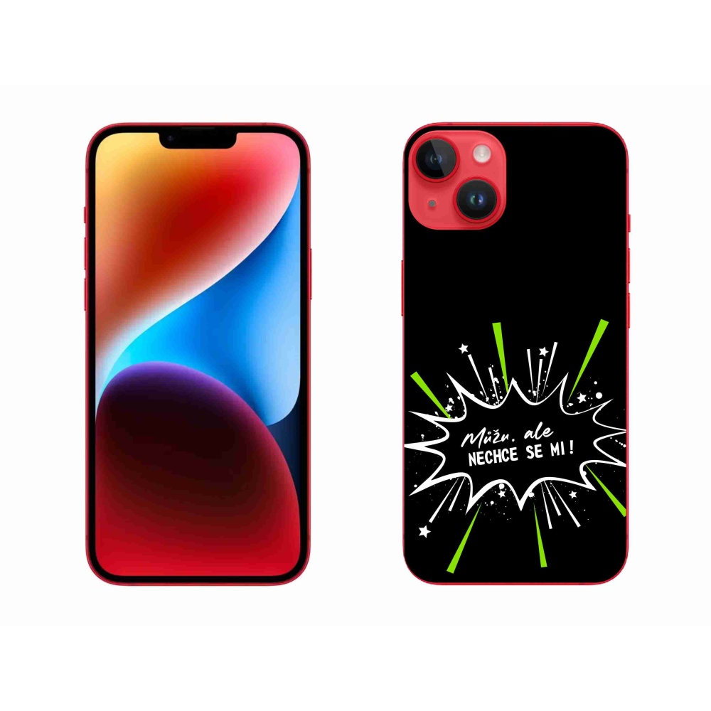 Gelový kryt mmCase na iPhone 14 Plus - vtipný text 11 černé pozadí