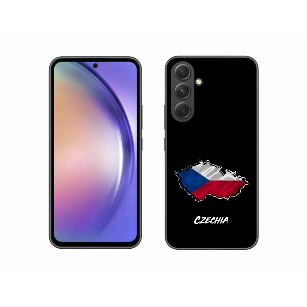 Gelový kryt mmCase na Samsung Galaxy A54 5G - Czechia černé pozadí