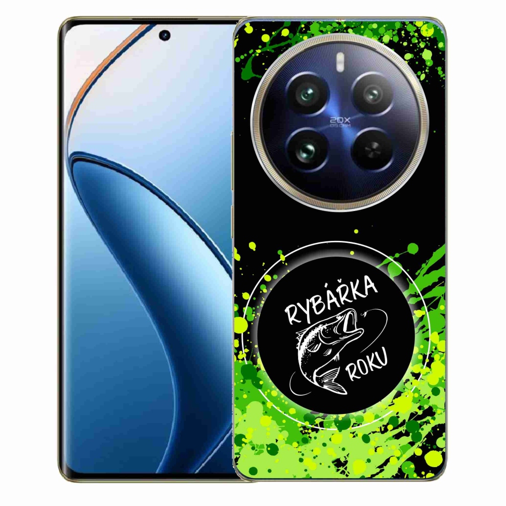 Gelový kryt mmCase na Realme 12 Pro 5G/12 Pro+ 5G - rybářka roku černé pozadí