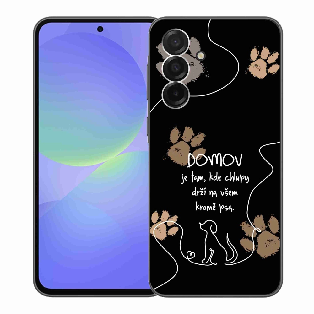 Gelový kryt mmCase na Samsung Galaxy A36 5G - psí motiv černé pozadí