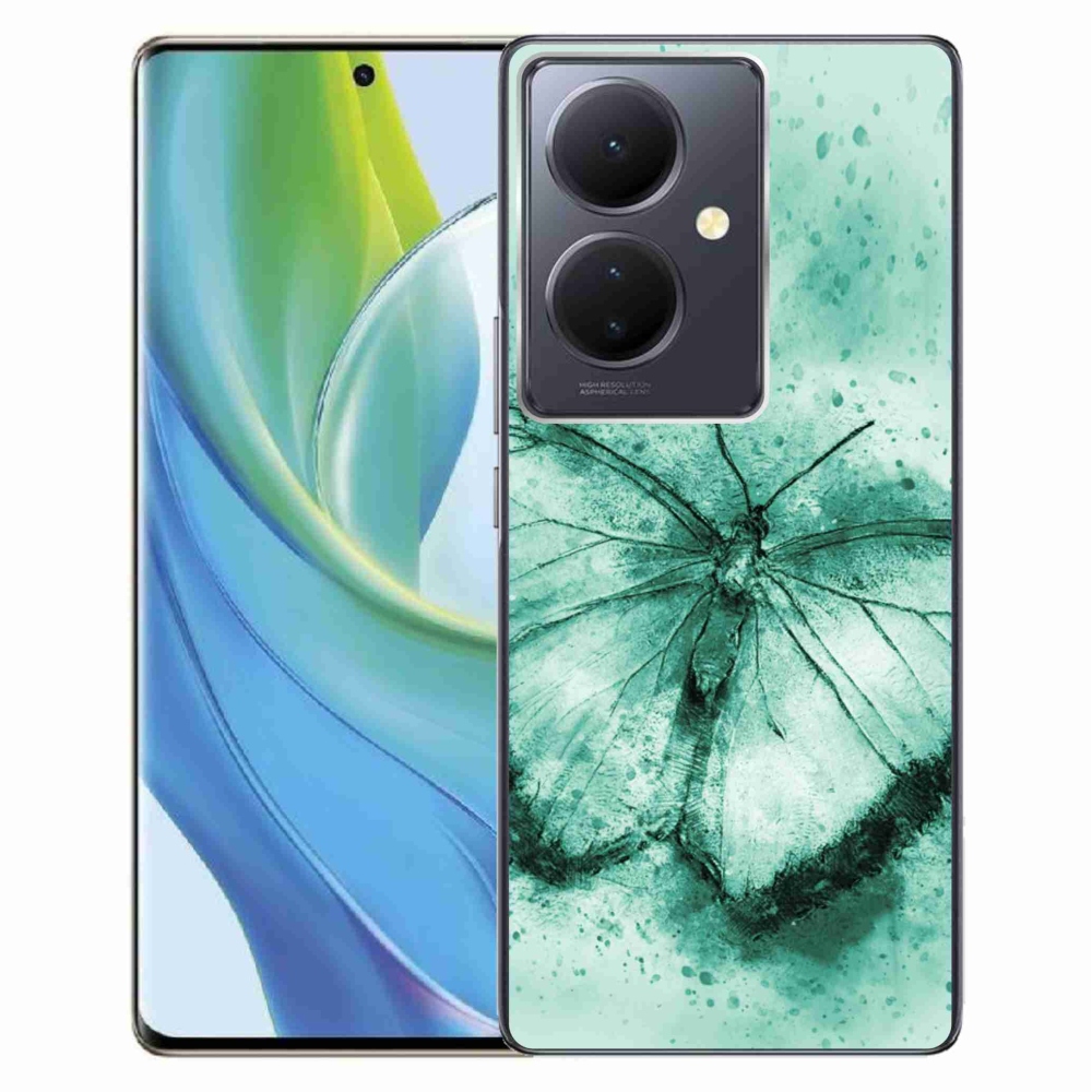 Gelový obal mmCase na Vivo V29 Lite 5G - zelený motýl