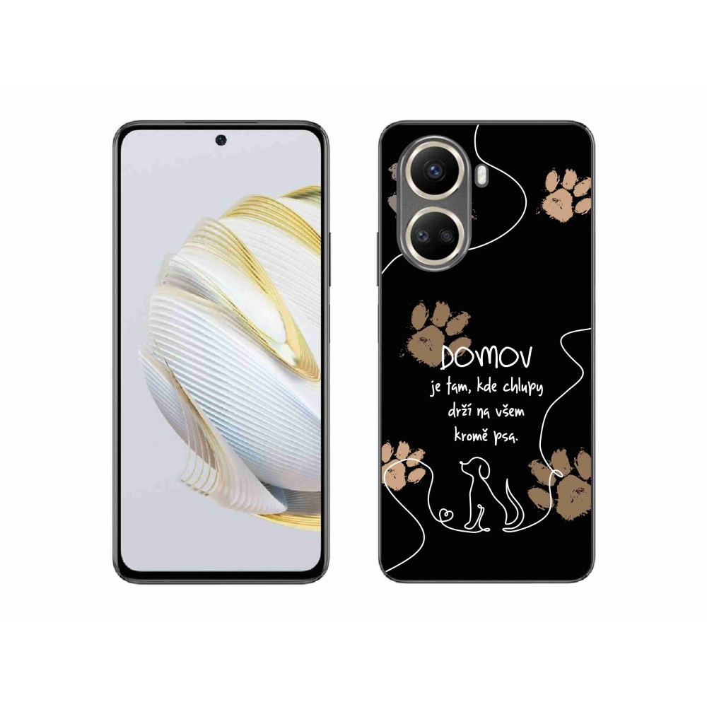Gelový kryt mmCase na Huawei Nova 10 SE - psí motiv černé pozadí