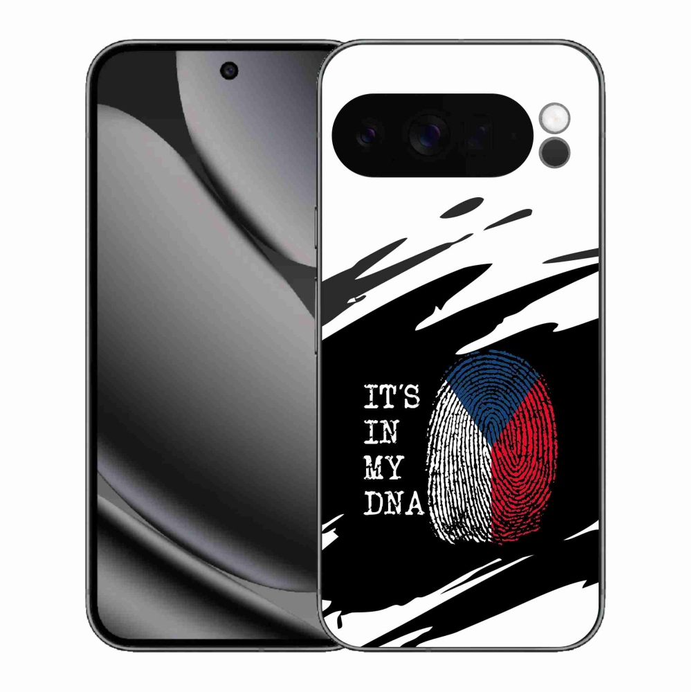 Gelový kryt mmCase na Google Pixel 10 Pro XL - vlajka otisk prstu černobílé pozadí