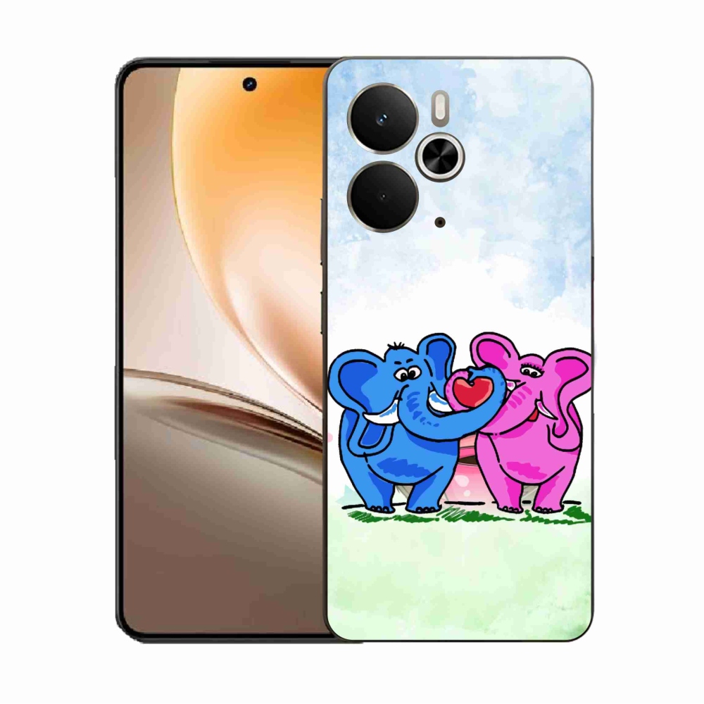Gelový kryt mmCase na Realme 14 5G - zamilovaní sloni