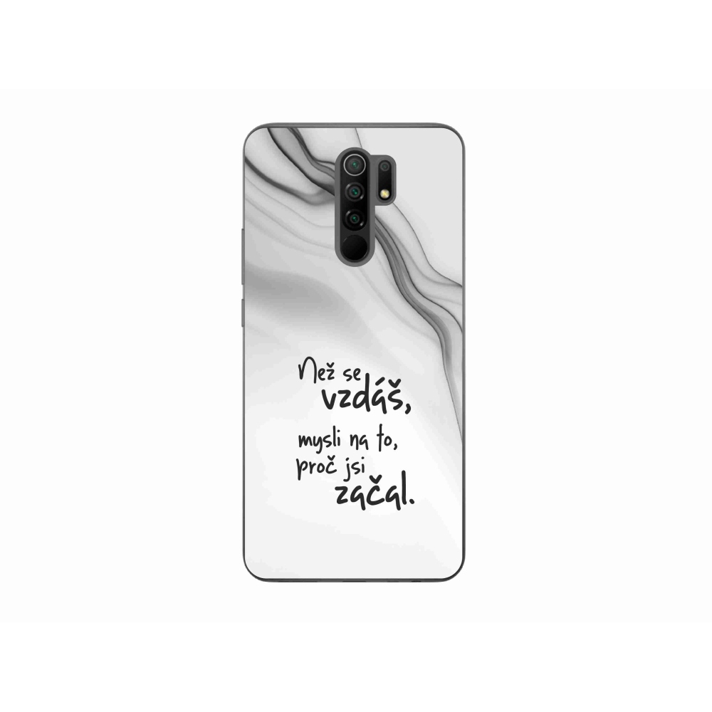 Gelový kryt mmCase na Xiaomi Redmi 9 - citát 2 bílé pozadí
