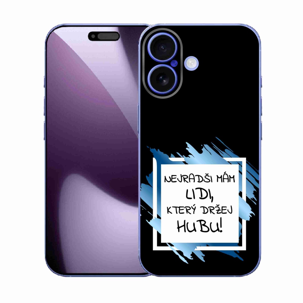 Gelový kryt mmCase na iPhone 17 - vtipný text 7 bíločerné pozadí