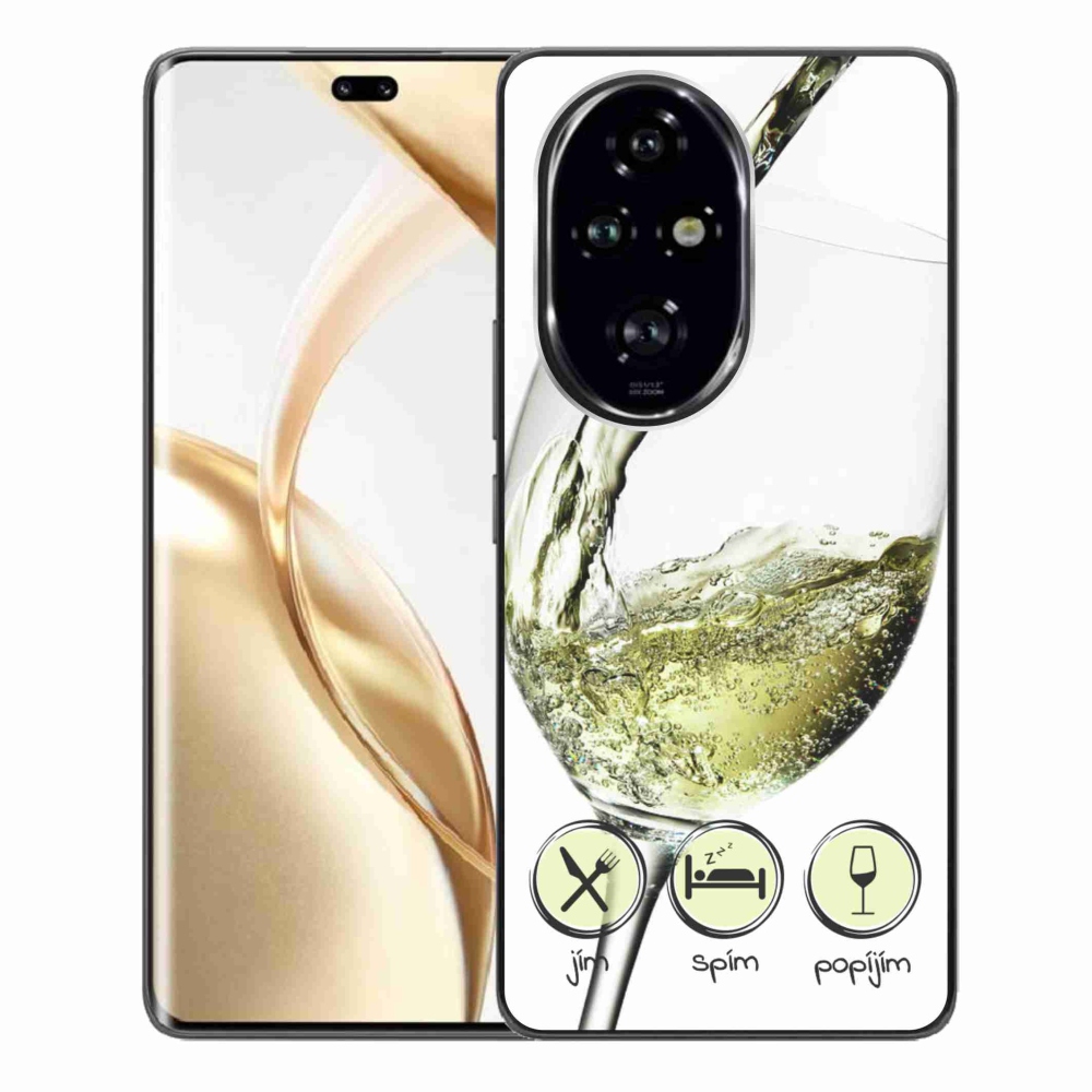 Gelový obal mmCase na Honor 200 Pro 5G - sklenička vína bílé